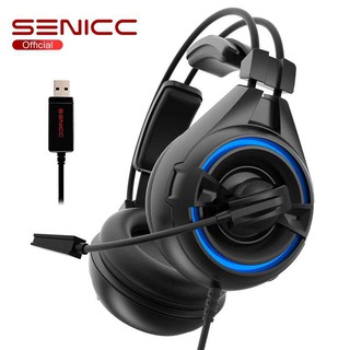 หูฟังHead Phone Senicc A6 Cool LED Light brings Gaming passion Headset(ของใหม่กล่องบุบ)สามารถออกใบกำกับภาษีได้