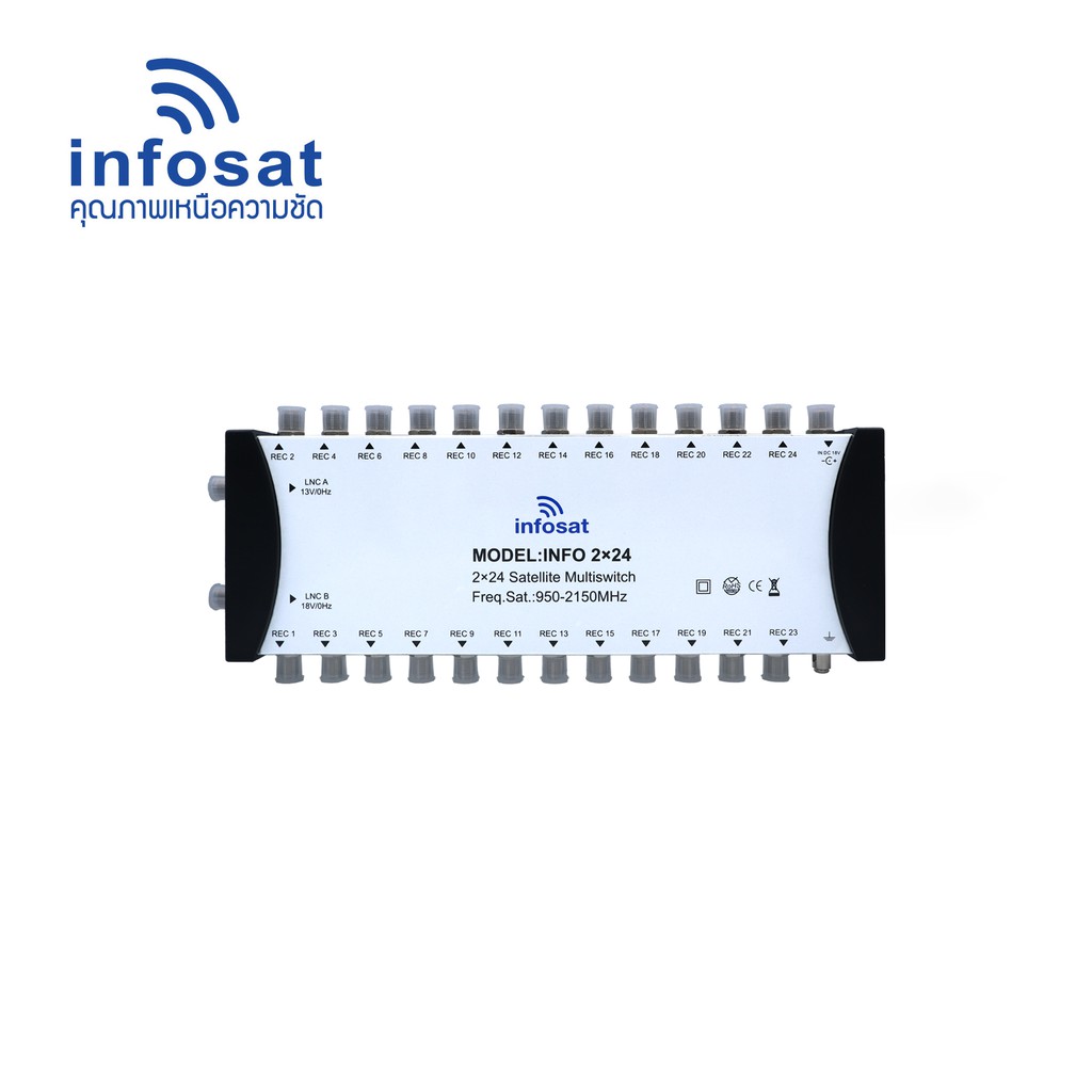 INFOSAT Multi-Switch INF-2X24 สำหรับ 1 จานดาวเทียม 24 จุดรับชมอิสระ ...