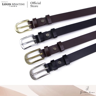 Louis Montini Golden brown Womens belt เข็มขัดหนังวัวแท้ เข็มขัดหนังแท้ เข็มขัดผู้หญิง MGW310