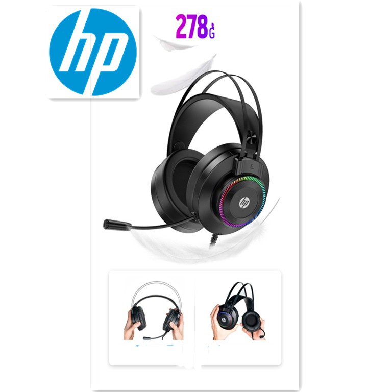 ชุดหูฟัง-hp-gh10ชุดหูฟังคอมพิวเตอร์แบบมีสายเกมพร้อมไมโครโฟนคอมพิวเตอร์เดสก์ท็อปโน๊ตบุ๊ค-ledชุดหูฟังสำหรับเล่นเกมแบบมีสา