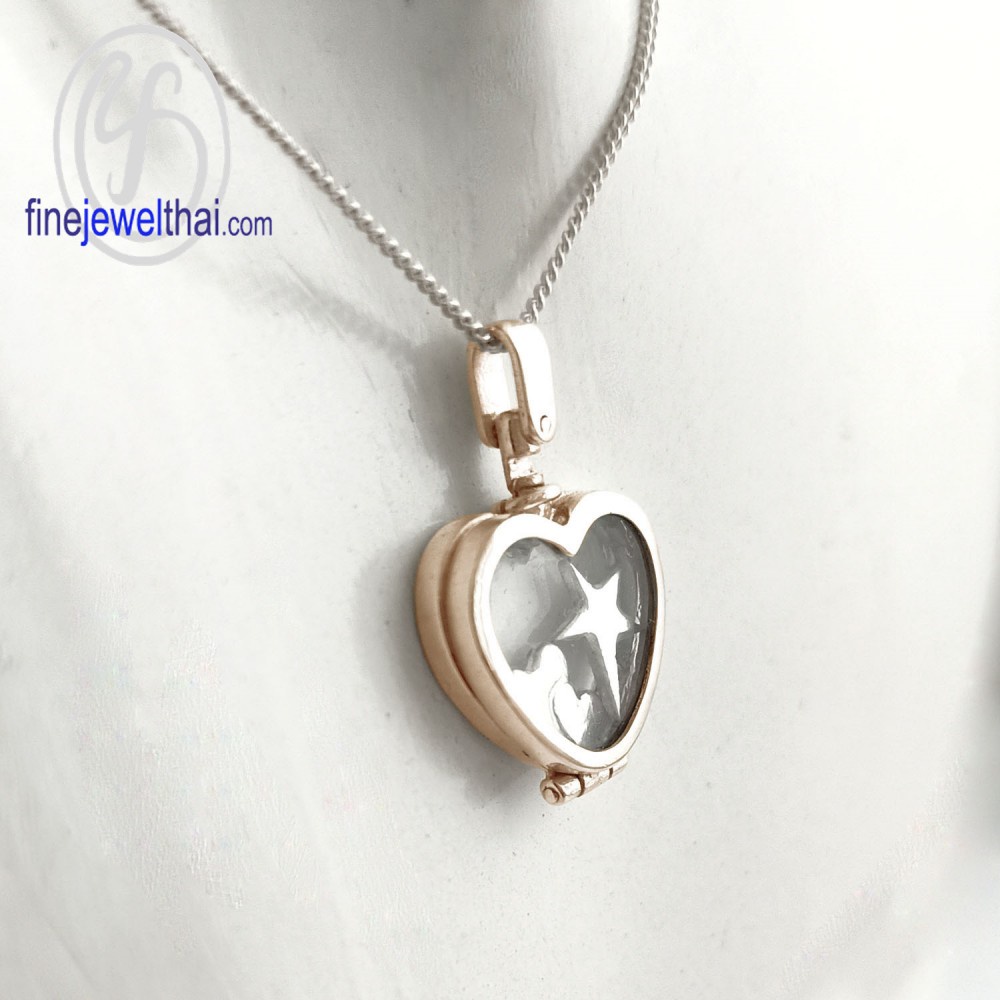 finejewelthai-ล็อกเก็ตทรงหัวใจ-ล็อกเก็ตเงินแท้-ล็อกเก็ตใส่ของ-locket-silver-pendant-p118000g-pg