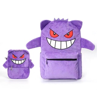 กระเป๋าเป้สะพายหลัง ลายการ์ตูนอนิเมะ Pokemon Gengar Snorlax สําหรับเด็ก