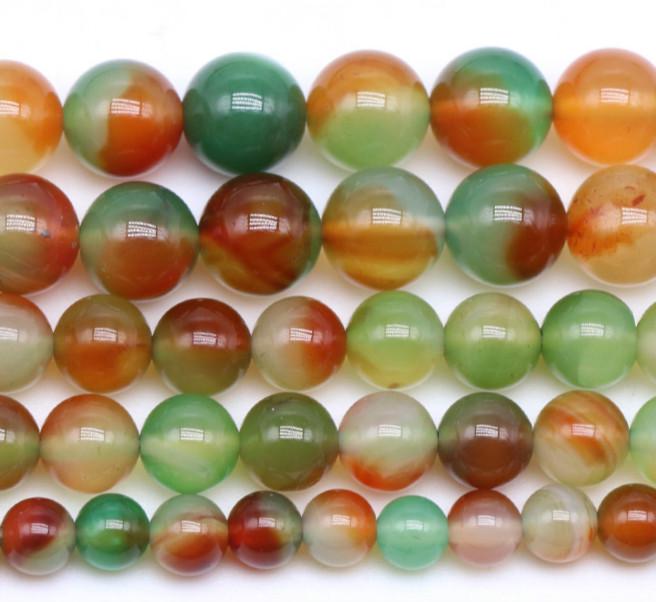 ลูกปัดหินธรรมชาติ Smooth Peacock Agates รอบลูกปัดแบบหลวมสําหรับ ...