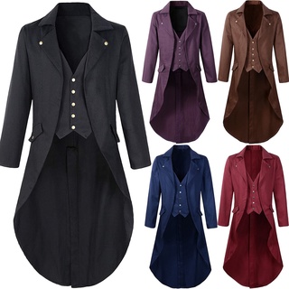 เสื้อแจ็กเก็ตคอสเพลย์ Steampunk Tuexdo Blazer Victorian เหมาะกับแฟนซี สําหรับผู้ชาย และผู้หญิง