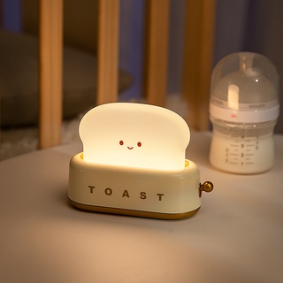 [EPAY] โคมไฟตั้งโต๊ะ LED รูปขนมปังน่ารัก ชาร์จ USB-C Type 800 MAh สําหรับตกแต่งบ้าน