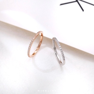 แหวน ทองปลอม แหวน เงินแท้ 92.5% ส่งฟรี EMS ♡ รุ่น Diamond ♡ -  ( #H12 )