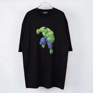 [S-5XL]เสื้อยืดแขนสั้น พิมพ์ลาย B-alenciaga Hulk