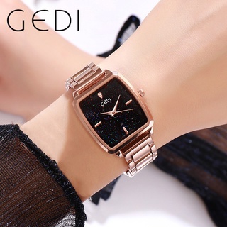 สินค้า GEDI 14007 นาฬิกาข้อมือผู้หญิง นาฬิกาแฟชั่น กันน้ำ สายสแตนเลส หน้าปัดดาว ของแท้100%มีเก็บเงินปลายทาง