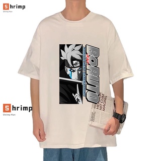 เสื้อยืดโอเวอร์ไซส์อะนิเมะเสื้อยืด-Man กุ้งอะนิเมะเสื้อผ้า-Naruto สั้นเสื้อยืด-รอบคอวัยรุ่นครึ่งแขน Naruto Naruto สั้นเส