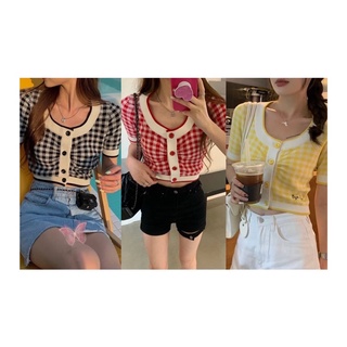 พร้อมส่ง🔥 junny checkered top