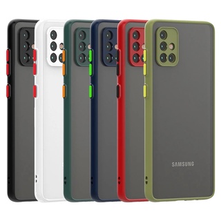 เคสขอบสี เคส ใช้สำหรับ กันกระแทก Samsung Galaxy A51 A11 A21s A31 A71 M14 M11 M12 M51 M22 M52 4G 5G 2022