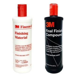 สินค้า 3M 13084 Finesse-it Material ฝาแดง น้ำยาขัดสีรถ ขัดเงา ด้วยขนแกะขั้นตอนเดียว ขนาด 500 กรัม,1 ขวด