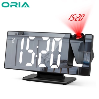 Oria 180° นาฬิกาปลุกดิจิทัล พร้อมหน้าจอ LED 7.8 นิ้ว เลื่อนปลุกได้ โหมดกลางคืน อุณหภูมิ วันที่