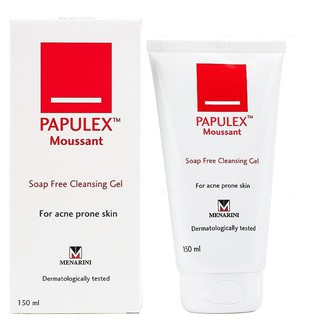 Papulex Moussant Soap Free Cleansing Gel 150ml. เจลล้างหน้า สำหรับผิวมัน เป็นสิว ลดอักเสบรอยดำพิเศษ900฿ปกติ1200฿  DeMed