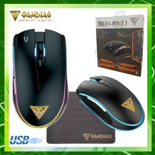 GAMDIAS Optical Gaming Mouse รุ่น ZEUS E1+ มาพร้อมกับแผ่นรองเมาส์  NYX E1