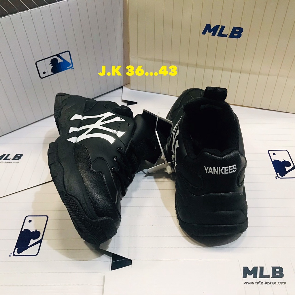 mlb-รองเท้าผ้าใบผูกเชือกพร้อมกล่อง
