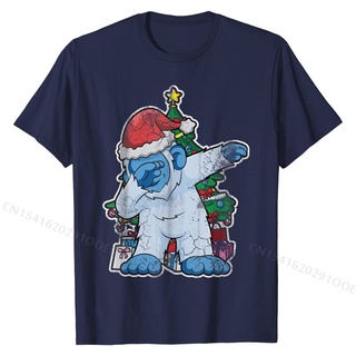 เสื้อยืดผ้าฝ้ายพรีเมี่ยม เสื้อยืดผ้าฝ้าย พิมพ์ลาย Christmas Abominable Snowman Bigfoot สําหรับผู้ชาย Rife PPG0