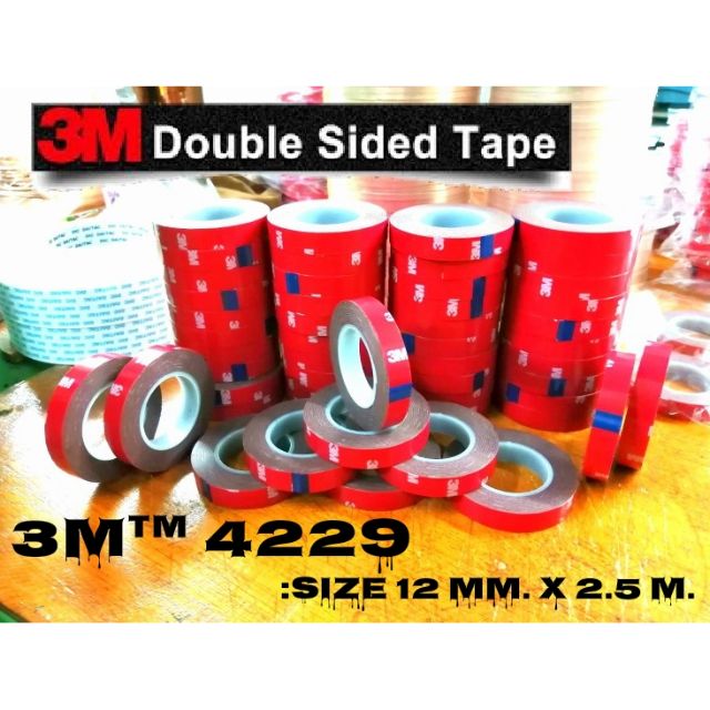 ภาพหน้าปกสินค้า3M 4229 (ของแท้ 100%) เทปแดง กาวสองหน้า VHB โฟมเทปกาว 2 หน้า หนา 0.8 mm. Acrylic Foam VHB Tape สำหรับงานตกแต่งรถยนต์