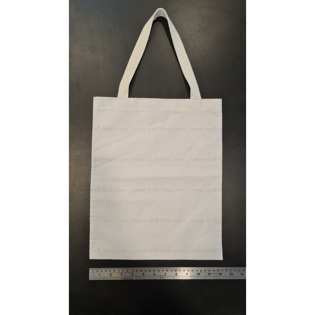 ภาพสินค้าถุงผ้าดิบ(ลายสอง)12x14นิ้ว (พิมพ์ซับฯได้) ใส่A4ได้1รีม-ถุงข้าวสาร 5 ก.ก.ได้ จากร้าน hombag_com บน Shopee ภาพที่ 4