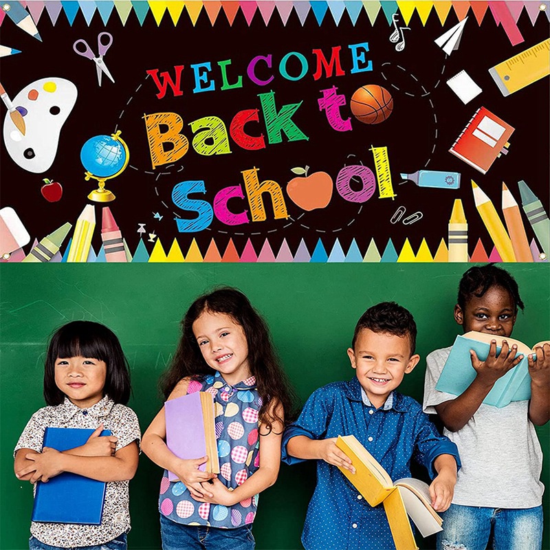 แบนเนอร์-welcome-back-to-school-banner-first-day-of-school-backdrop-banner-welcome-back-to-school-party-decorations-supplies