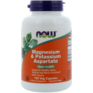 🇺🇸Now Foods Magnesium &amp; Potassium Aspartate, 120 Capsules
