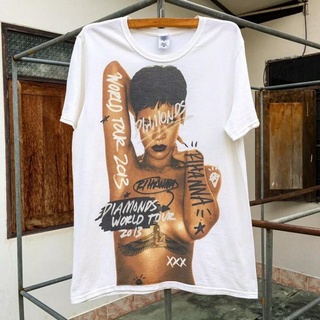 HOT SALINGเสื้อยืดผ้าฝ้ายเสื้อ Rihanna ( Tour 2013 ) S-5XL