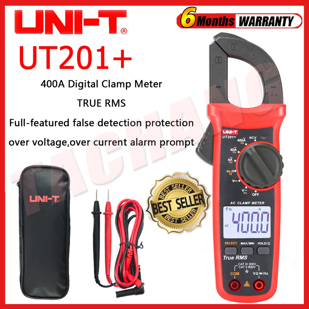 คลิปแอมป์ UNI-T NEW UT-201+ TRUE RMS ดิจิตอลแคลมป์มิเตอร์ มัลติมิเตอร์ ...
