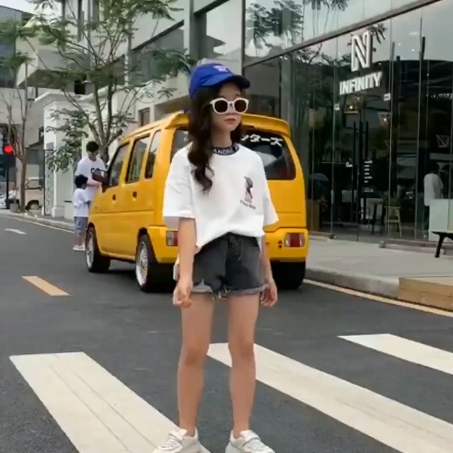 สาวเสื้อยืด-2023-ฤดูร้อนใหม่หลวมเด็กด้านบน