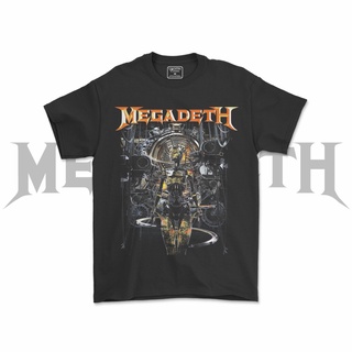คอลูกเรือเสื้อยืดคอกลมเสื้อเชิ้ต Megadeth Band V4 สีดํา สําหรับผู้ชาย และผู้หญิงผ้าฝ้ายแท้
