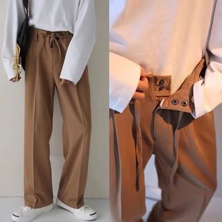 สินค้า ✨  กางเกงกระบอกใหญ่ รุ่นมีเชือก สไตล์เกาหลี ทรงเอวสูง ขาลอย ผ้าทิ้งตัว ใส่สบาย