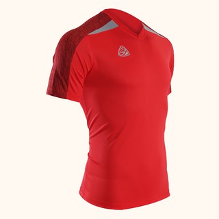 EGO SPORT EG5122 เสื้อฟุตบอลคอวีแขนสั้น สีแดง