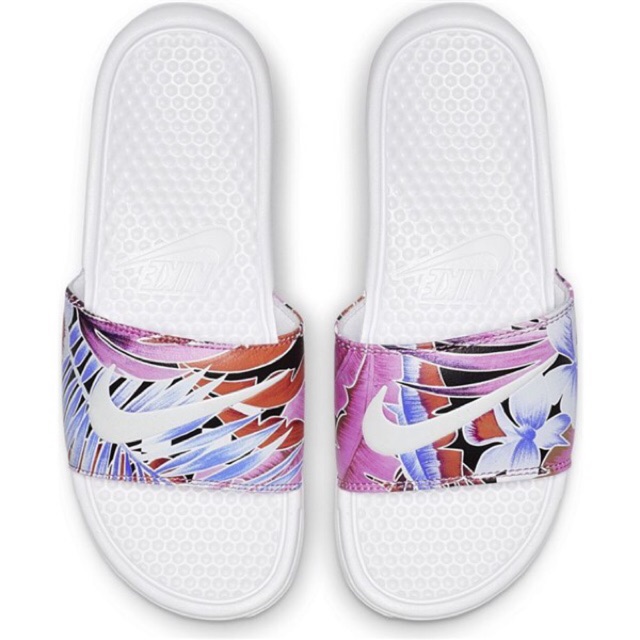 nike-benassi-jdi-print-ลายดอกไม้สีชมพู-แท้-จากช้อปแท้