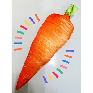 หมอนแครอท ฟรี‼️พวงกุญแจ หมอนผักสีส้มอุดมไปด้วยวิตามิน 1เมตร ซักได้