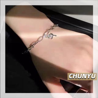 CHUNUYU สรอยข้อมือโซ่จี้ดอกไม้สไตล์เกาหลี สไตล์ ins ออกแบบมินิมอล ดูมีสเน่ห์ 2021 191