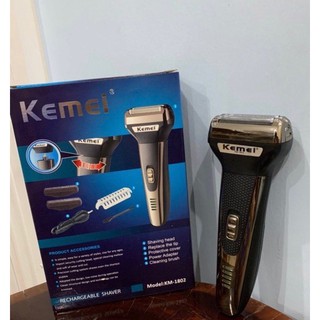 เครื่องโกนหนวด ราคาถูก เครื่องโกนหนวดไฟฟ้า Kemei รุ่น KM1802 Rechargable shaver ระบบใบมีด 2 หัว ชาร์ตแบตได้ ราคาถูก