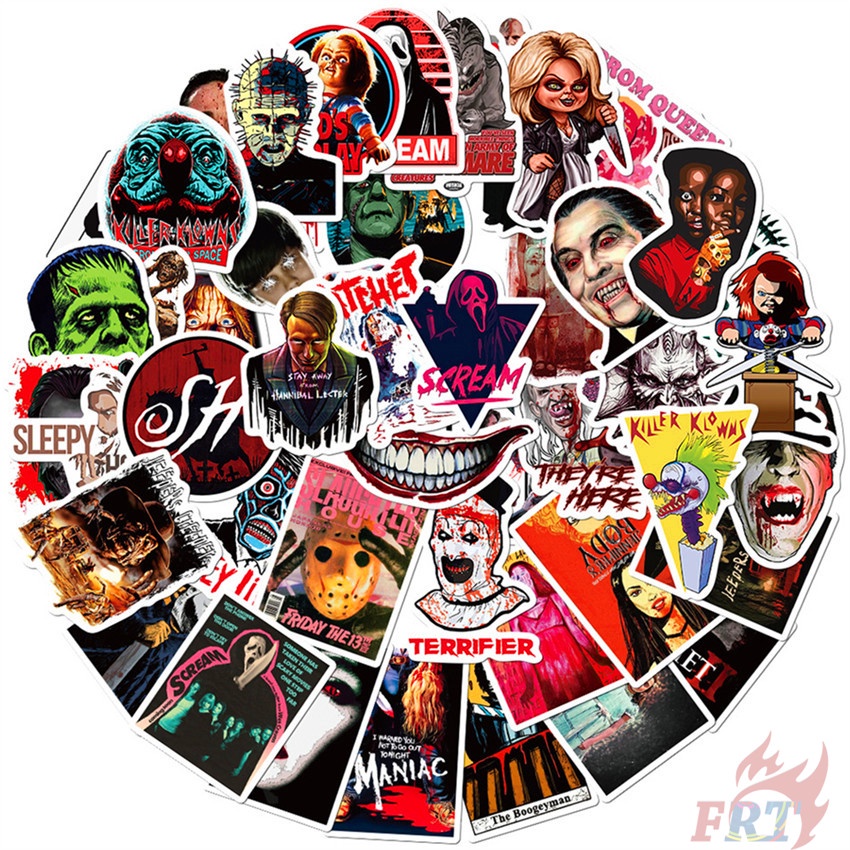 Classical Scary Horror Movie Series 03 Mixed Graffiti Stickers 50Pcs ...