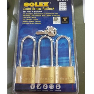 ชุดแม่กุญแจ ( ระบบMASTER KEY )  SOLEX 40MM. (คอยาว) 3 ตัว ระบบสปริง รุ่น KAL SL99 3:1 SL99 L 40 MM.