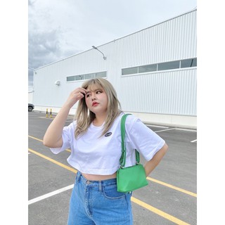 ❀☎❄Meatygals Snap crop เสื้อยืดครอป oversize รุ่นแรก รุ่นใหม่ล่าสุด สำหรับสาวอวบ