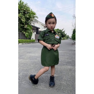 (pp)ชุดทหารบกรุ่นเล็ก ชุดทหาร ชุดอาชีพเด็ก
