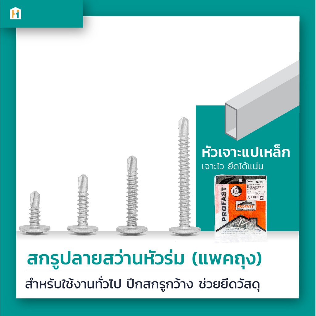 ภาพหน้าปกสินค้าProfast สกรูปลายสว่านหัวบัททอนสำหรับเจาะเหล็ก ใช้งานอเนกประสงค์ มี 4 ขนาด แพ็คเล็ก สุดประหยัด จากร้าน home_first บน Shopee