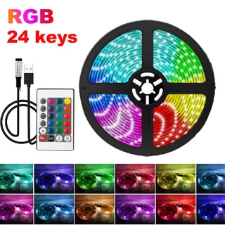 พร้อมส่ง แถบไฟแบ็คไลท์ LED 5V USB 24 คีย์ 5050 RGB TV N+2