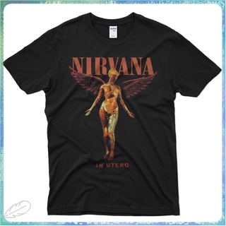 ขายดี พร้อมส่ง เสื้อยืดผ้าฝ้ายพิมพ์ลายวงร็อค วงดนตรี Nirvana In Utero สไตล์วินเทจ ขนาดใหญ่ พลัสไซซ์ สีดํา ของขวัญวันเกิด