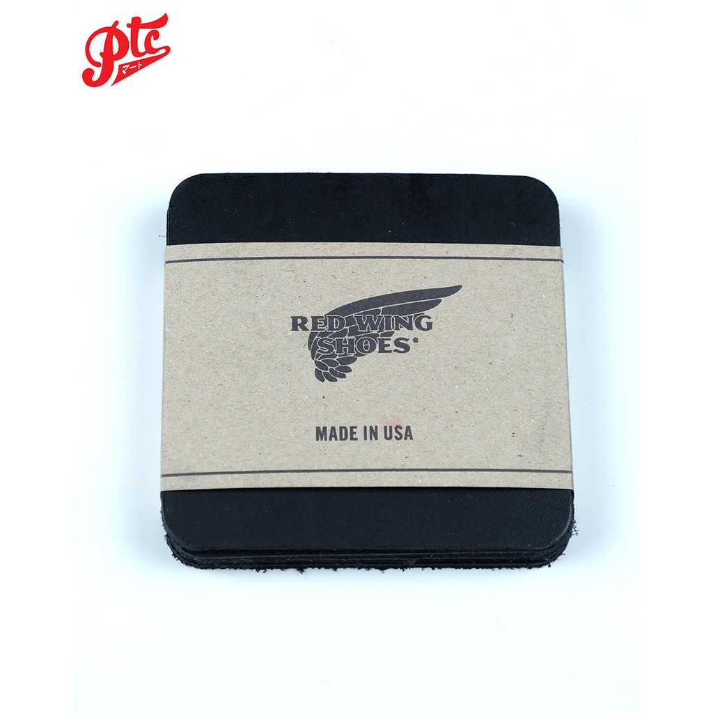 แผ่นหนังรองแก้ว RED WING SHOES BLACK PIONEER LEATHER COASTERS 1 ชุด (4 ...