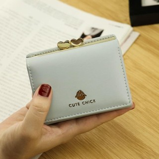 สินค้า กระเป๋าสตางค์ของผู้หญิงนักเรียนสั้นรุ่นเกาหลีของ ins น้ำมินิน่ารักง่ายขนาดเล็กคลิปหลายทำงานกระเป๋าสตางค์ที่พับเป็นศูนย์