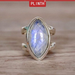 PLINTH แหวนเงินแท้ 925 สไตล์พังก์ Vintage Moonstone1265