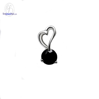 Finejewelry จี้เงิน-จี้นิล-จี้พลอย-จี้ประจำเดือนเกิด-Onyx-Silver-Black spinel-P1052on00