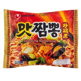 สินค้า Nongshim champong noodle soup spicy seafood flavor จัมปง นูดเดิ้ล ซุป สไปซี่ ซีฟู้ด