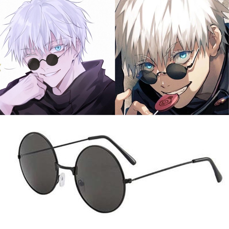 Sunglasses Jujutsu Kaisen Glasses Gojo Satoru Sunglasses Steampunk Round Frame Unisex Eyewear