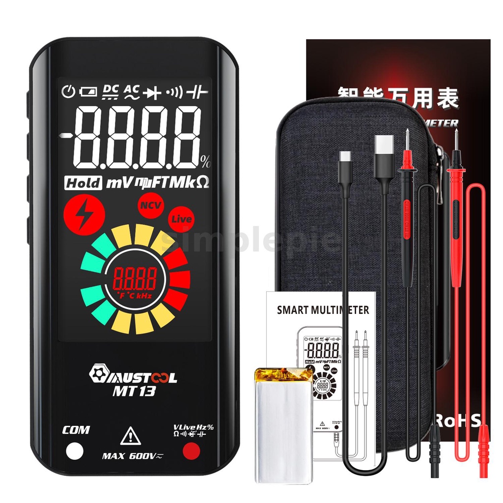 Mustool MT13 มัลติมิเตอร์อัจฉริยะ หน้าจอสี 3.2 นิ้ว ดิจิทัล 9999 RMS ...