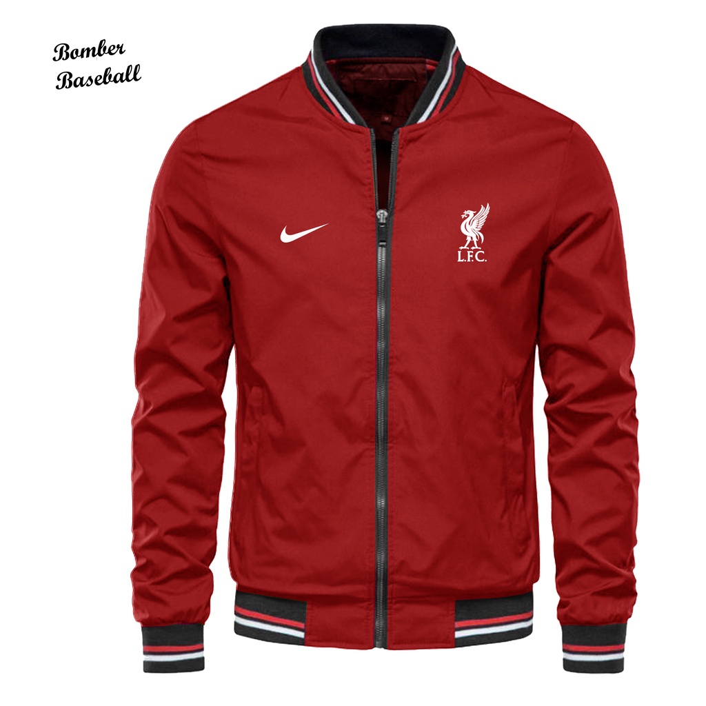 เสื้อแจ็กเก็ตเบสบอล-แต่งซิป-ลายโลโก้-liverpool-ของแท้